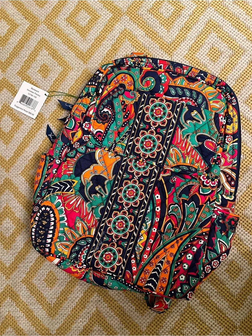 NWT Vera Bradley Quilted Venetian Paisley Print Everyday Backpack